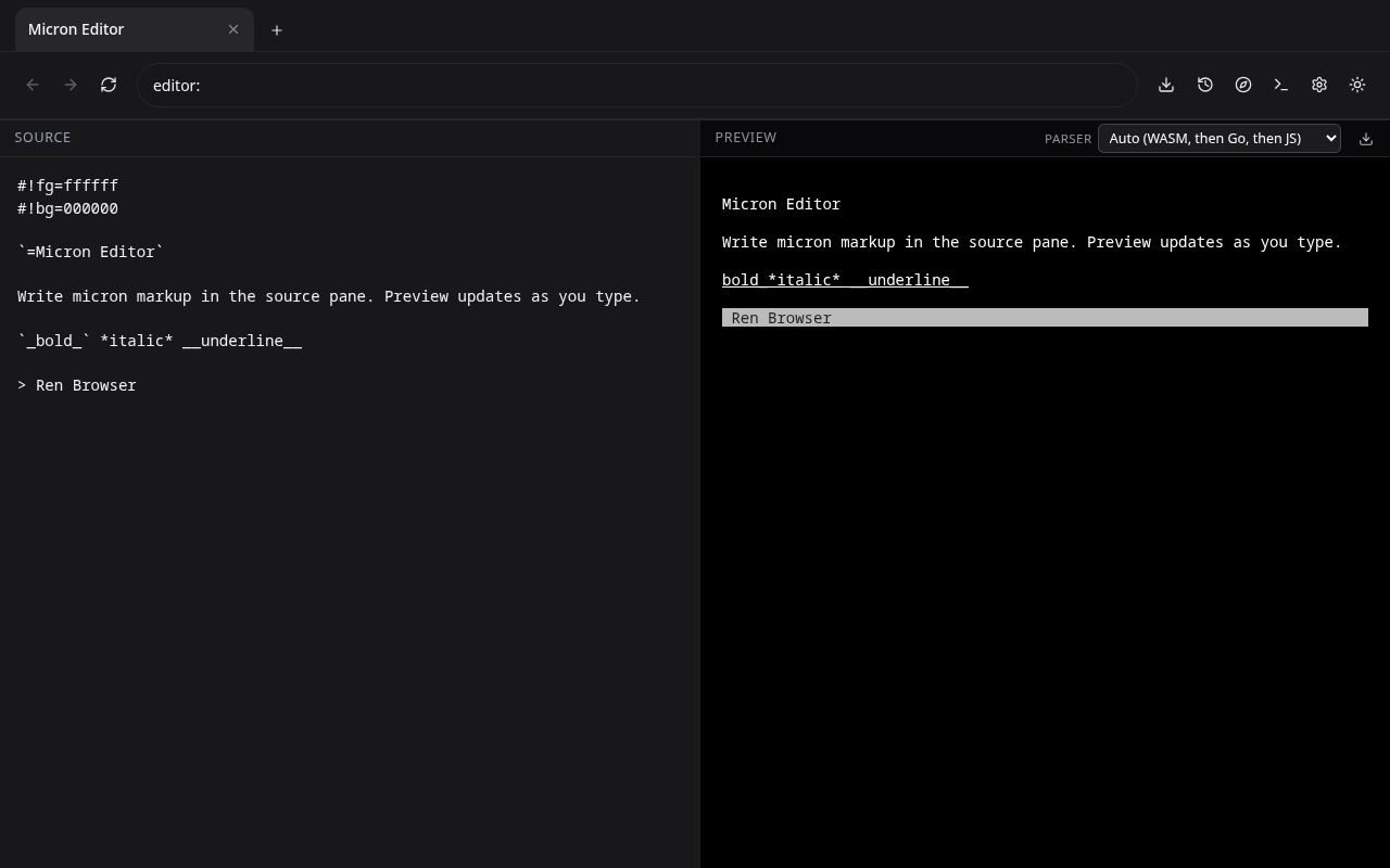 Micron editor